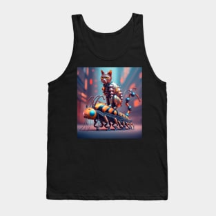 robotic cat riding robotic centipede Tank Top